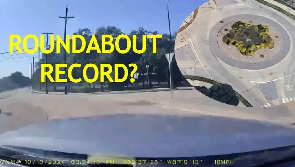 A screenshot of a dashcam from a Texan driving in this Arlington Roundabout for 23 minutes.