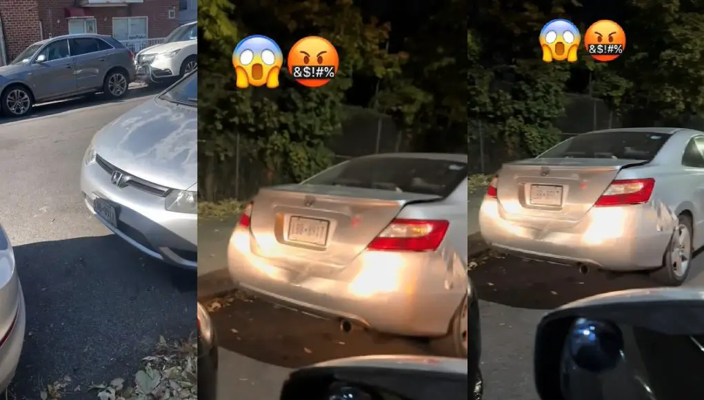 The Honda Civic used by scammers in viral brake check insurance fraud dashcam video on the Belt Parkway has been spotted in Dyker Heights.