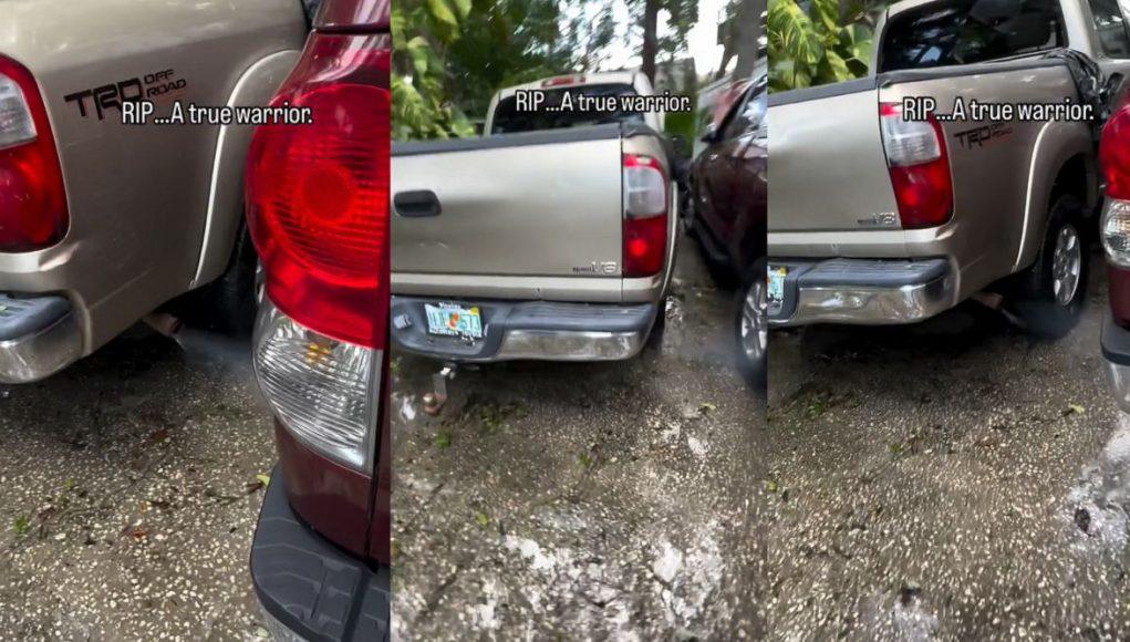 A Toyota Tundra started with water in the intake, catastrophically damaging the engine.