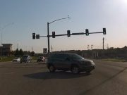 A redlight runner on Manchester Road in Manchester, MO almost gets t-boned.