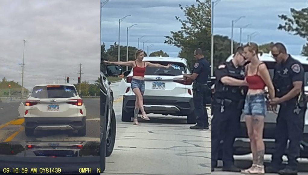 A suspected DUI driver is given a field sobriety test in Romeoville, IL