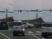 Driver in Burtonsville runs red light at Old Columbia PIke and gets t-boned.