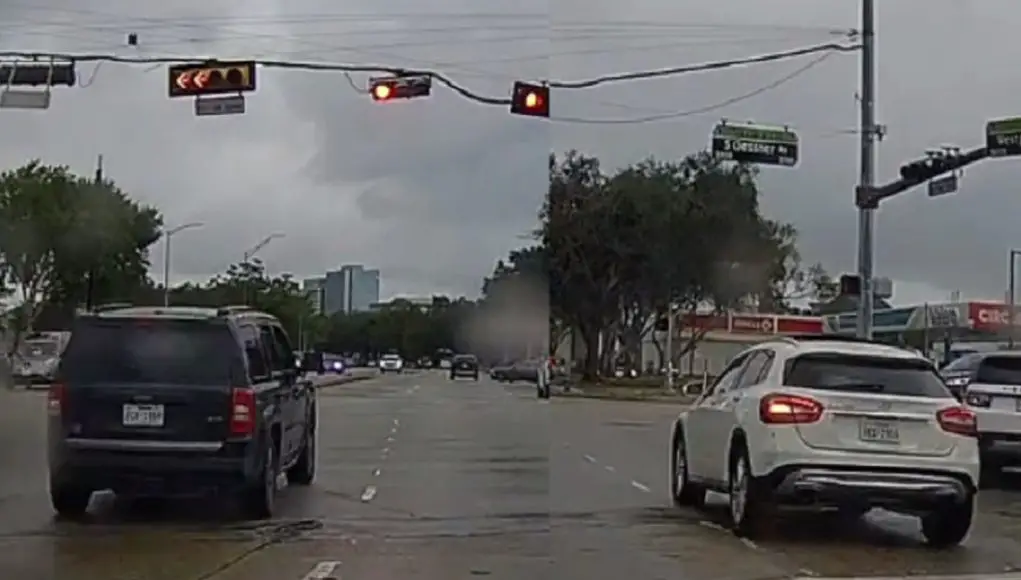 Drivers in the Westchase District caught on dashcam blatantly running red light.