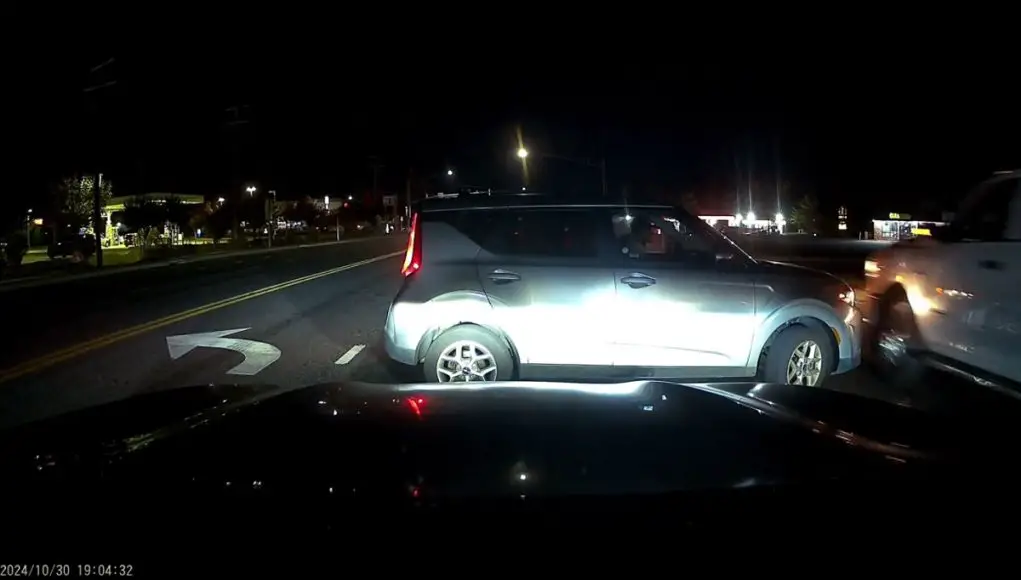 Driver in Severn, MD makes a blind left turn across three lanes of oncoming traffic. Almost causes collision.