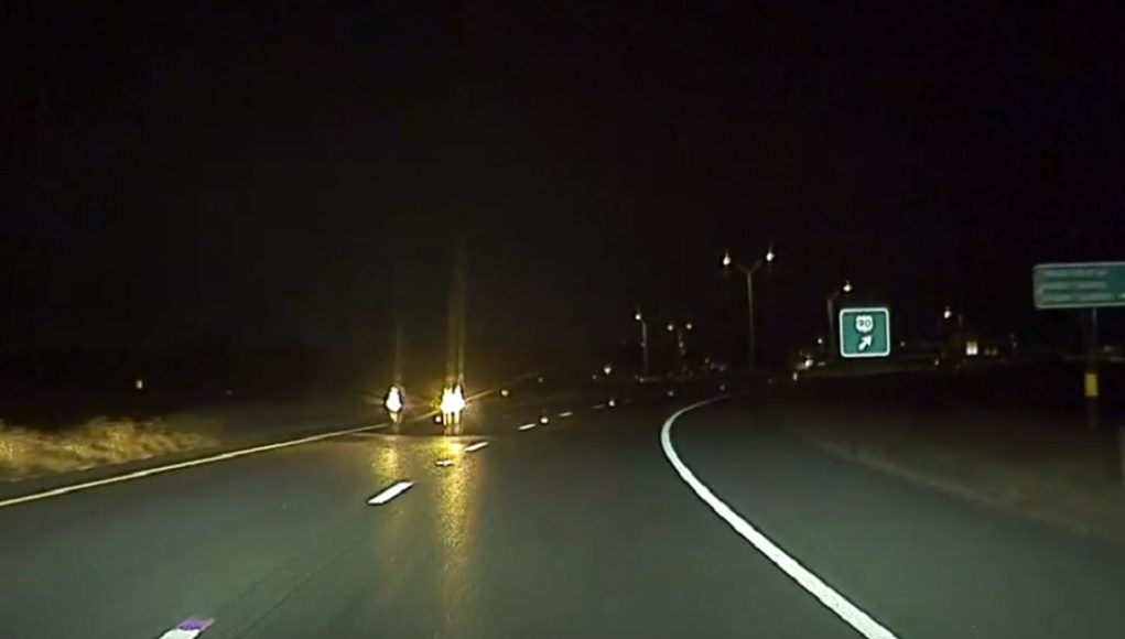 Alleged DWI/DUI driver on State Highway 71 in Columbus, TX caught on dashcam driving the wrong way.