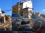 Driver goes around parked box truck only to crash into dashcam owner turning left.