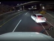 Two idiots spotted on I-95 in Fort Lee, back-to-back.