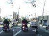 Silverado runs red light in Hoboken in front of a pair of motorcycle cops.