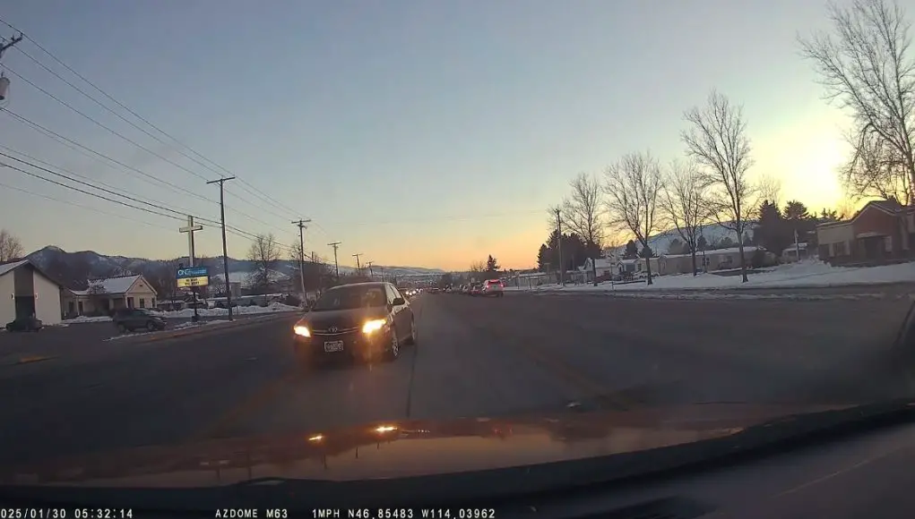 Old man in Missoula, Mont uses center left turn lane like it's his own private drive lane.