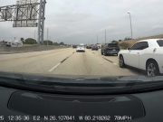 Driver in Dodge Challenger on the Florida Turnpike makes no-look lane change and narrowly misses hitting dashcam owner who was paying attention.