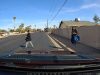 Idiot Pedestrian in Glendale, AZ steps out into traffic in wanton disregard for their own safety. Narrowly avoids getting hit by defensive driving dashcam owner.