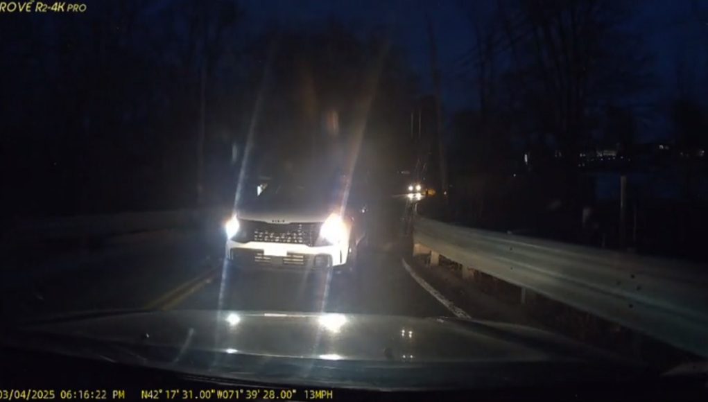 Wrong way driver in Northborough, Mass caught on dashcam almost crashing into dashcam owner on Otis St. head on.