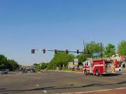 Driver with a green fails to see responding fire truck at Centreville and Worldgate. T-bones them.