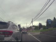 Subaru Crosstrek driver in Matawan on NJ-34 turns careless rolling back into dashcam owner after failing to stop on a slight incline.