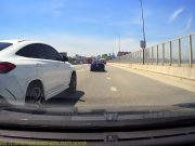 Idiot Mercedes driver on I-95 weaves in and out of traffic, almost causes dashcam owner to lose control.
