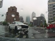Idiot in Long Island City tries to swerve around other idiot only to end up beached on a bell bollard meant to protect pedestrians.