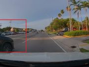Idiot driver in Cutler Bay attempts hit-and-run after their they botch a left turn from a center lane.