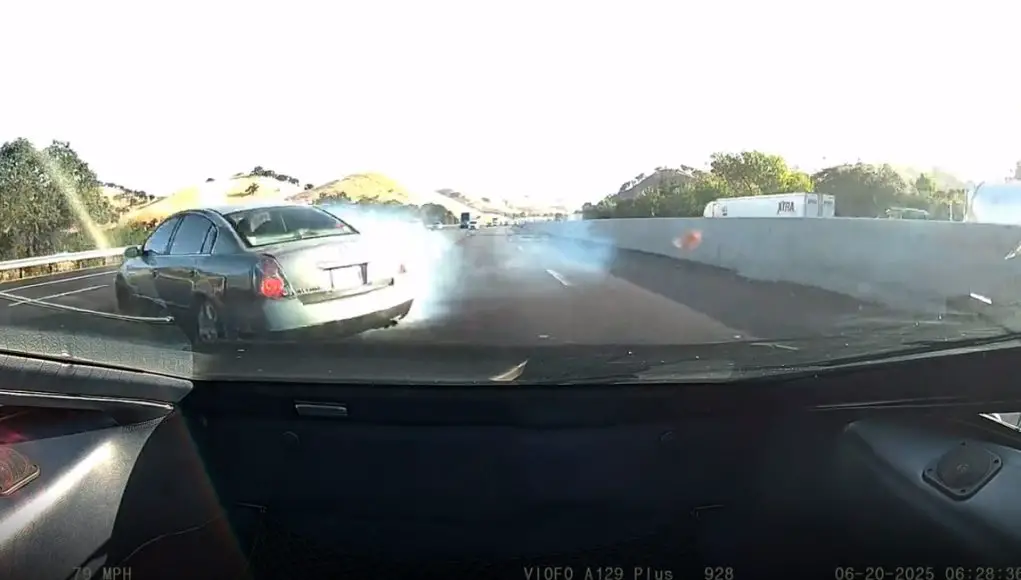 Altima almost loses control, does complete 360 on I-80 in Fairfield