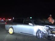 Drunk driver on the 4 spins out, wrecks his own car.