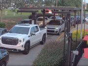 Idiot in Chik-fil-A drive thru tries to cut line but crashes instead
