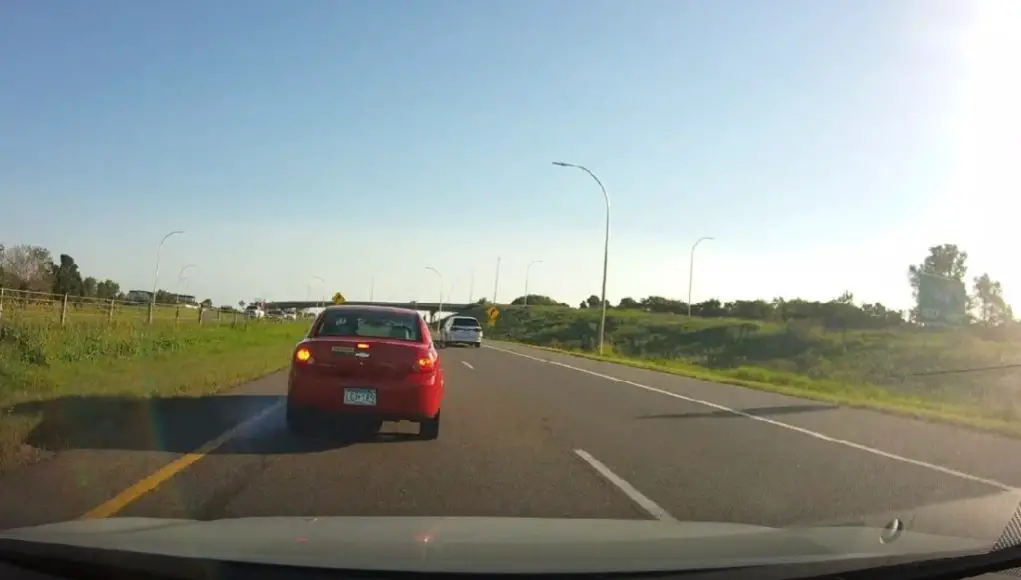 Left lane hog resorts to brake checking on the 694. But Dashcammer wasn't without fault, either, called out for tailgating.