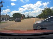 Turner on Admiral Doyle Dr fails to yield properly for cross traffic and almost gets t-boned by dashcam owner.