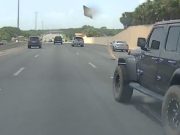 Driver on the FL turnpike loses his entire load of plywood. Almost causes several collisions.