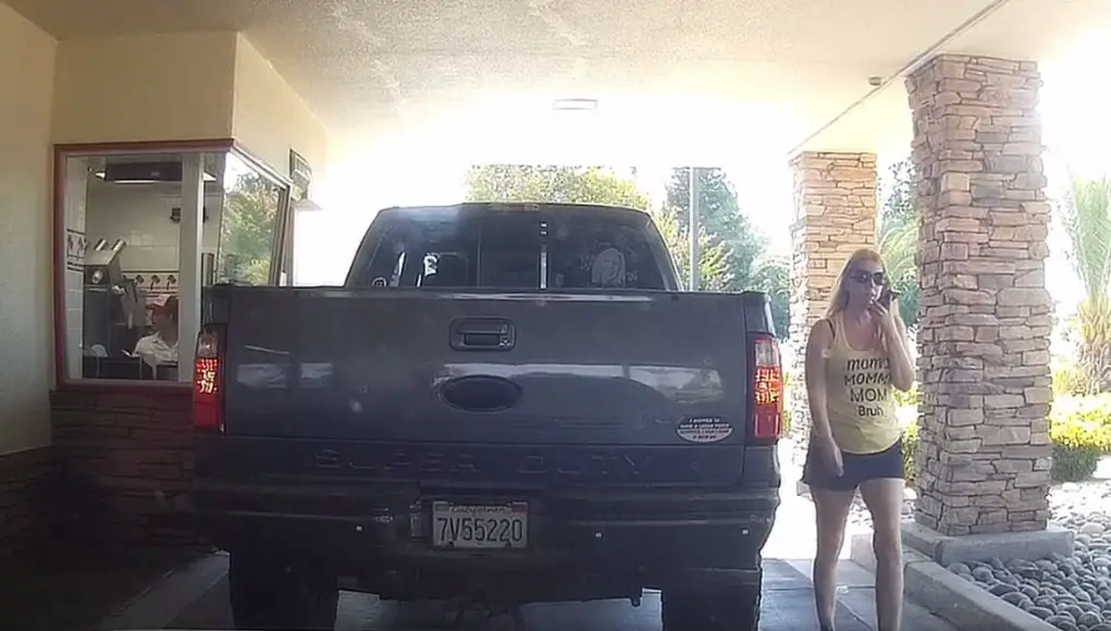 Idiot in Clovis caught on dashcam chucking litter at this In-N-Out off Herndon.