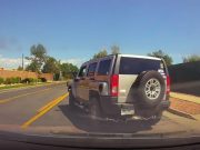 Hummer driver on 12th st. bolts ou tinto traffic, cutting off dash cam owner and almost causing a collision.