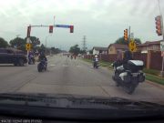 33 bikers all run a red light at Coit and Dumont infuriating one SUV driver in