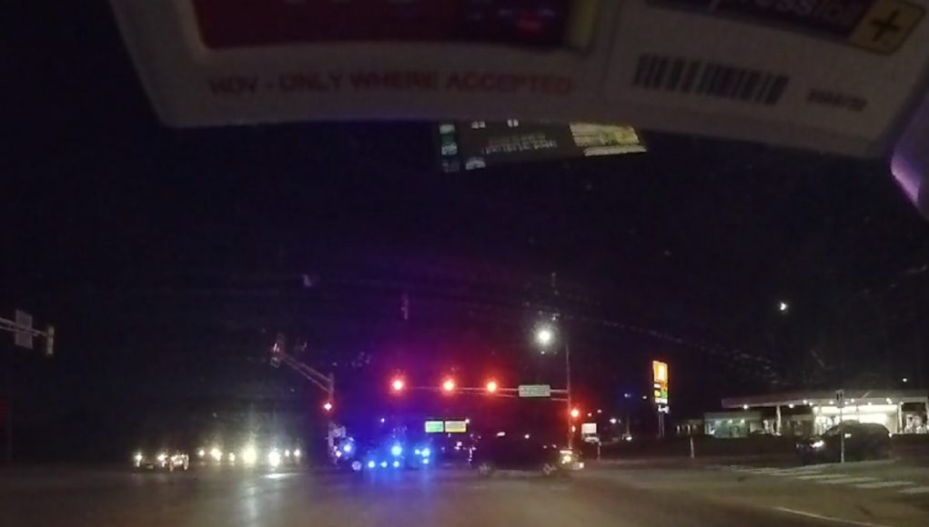 Driver attempts illegal u-turn from the outside lane, immediately pulled over.