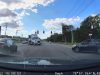 Worst driver ever makes left turn across multiple lanes of traffic from the emergency breakdown lane on Vestel Parkway