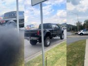 Ignoramus caught rolling coal on No Kings Protesters. Pulled over, ticketed, and towed.