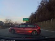 Pittsburgh, PA: Heart-Stopping Parkway East Moment — Poor Lane Change Attempt After Not Paying Attention Sends Driver Careening, Nearly Ends in Crash Idiot driver on the 376 nearly rear ends slowing traffic in front of him during botched lane change attempt.