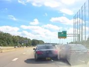 Idiot Infiniti driver caught trying to hit-and-run on the 264 after hitting Buick in high-speed, lane changing hijinks.