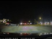 Driver exiting the Shops of Huffman makes near disastrous early morning mistake after failing to yield before turning.