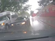 Reckless driver in CSUN Campus decides it's OK to drive against traffic because they're too important to wait for a bus.