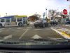 A careless, stop sign running Metro Transit driver nearly rear ends driver in truck legally towing a car.