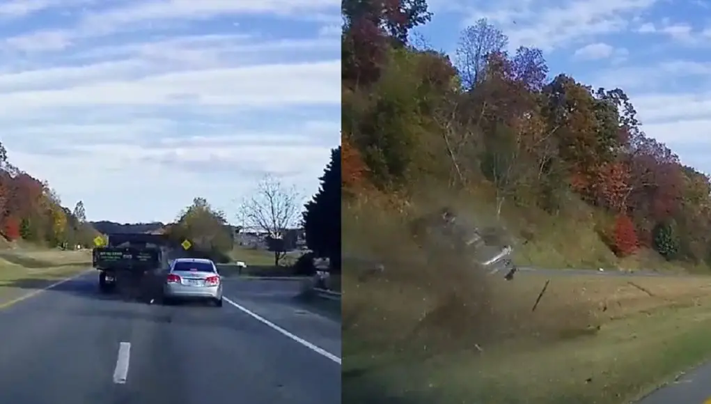 Service truck owned by Roanoke based Tree Service drives into side of other driver causing them to rollover multiple times.
