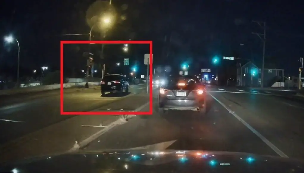 Minneapolis, Minn: Careless Driver On Washington Ave Drives Into Oncoming Traffic Before Hopping Onto I-94 Careless driver slips past center median and heads into oncoming traffic before slipping into I-94 onramp.