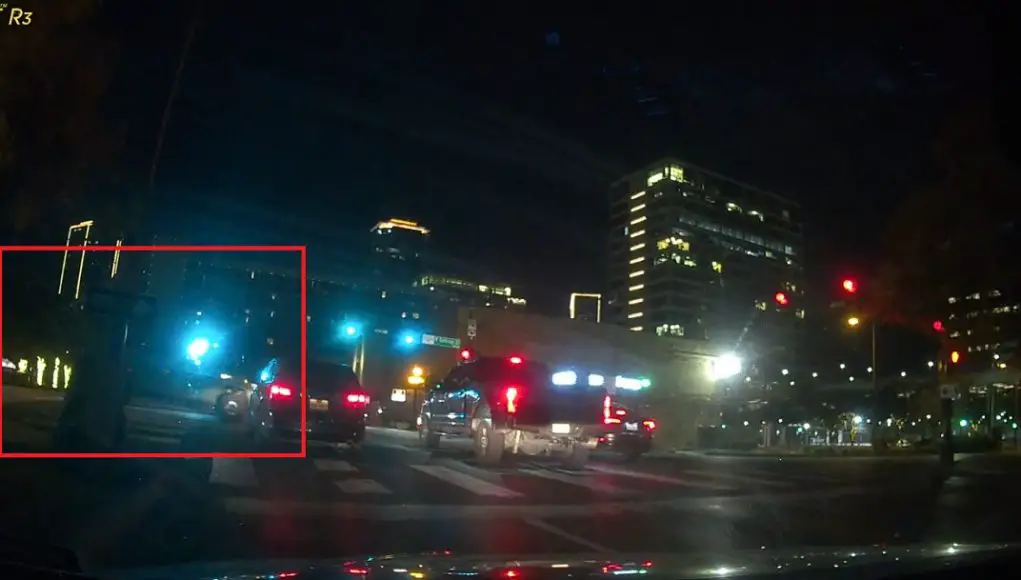 Driver in his Toyota truck runs extremely late red on Belknap and N Houston. Almost causes multi-car collision.