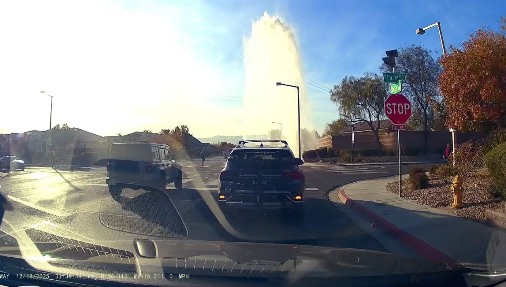Teen with learners permit t-bones driver before rolling into and damaging fire hydrant sending water shooting up.