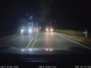 Crazy driver attempts overtake going up hill, against traffic, and almost causes head-on collision.