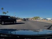 Tucson driver makes insane left onto Valencia without yielding. Almost crashes into dashcam owner with right-of-way.