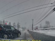 Careless driver bolts out onto Stockbridge Rd. without yielding to traffic with the right of way.