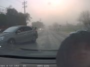 Parent in the wrong pulls out onto Olivera Rd without yielding. Has the nerve to yell at driver with right-of-way.