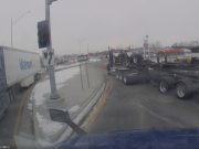 Harrisonville, MO: Who’s In The Wrong? Semi Hauling Oversized Load Exiting Highway 7 Fails To Yield To E 275th St Traffic With Right-Of-Way Semi hauling multi-axle trailer with oversized load caught on dashcam blowing through yield sign on Highway 7 off-ramp.