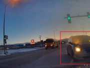 Speeding dashcam driver comes bumper to bumper with turner on Dundee who failed to yield. Almost causes head-on.