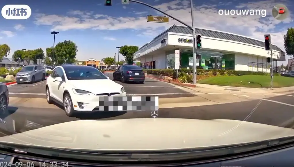 Tesla after Tesla at Walnut and Wisteria refused to let this driver go straight through despite signage stating turners on green must yield first.