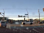 Distracted driver at busy Culebra intersection slams into back of pickup at nearly full speed.